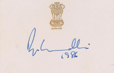 Lot #327 Indira and Rajiv Gandhi Signatures - Image 2