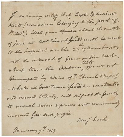 Lot #179 Benjamin Rush: Uncommon medical content by the Revolutionary doctor - Image 1