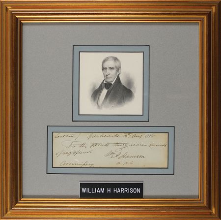 Lot #20 William Henry Harrison: Early handwritten