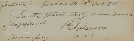 Lot #20 William Henry Harrison: Early handwritten pay order from the 22-year-old aide-de-camp in the Ohio Indian Wars - Image 2