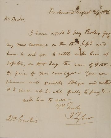 Lot #22 John Tyler Handwritten Letter Signed - Image 2