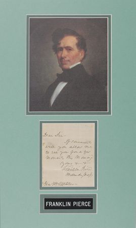 Lot #32 Franklin Pierce Handwritten Letter Signed
