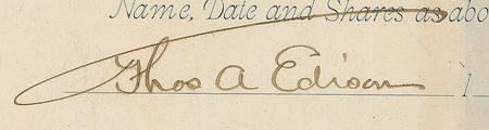Lot #214 Thomas Edison: Extraordinary triple-signed Edison certificate for his latest innovation - Image 2