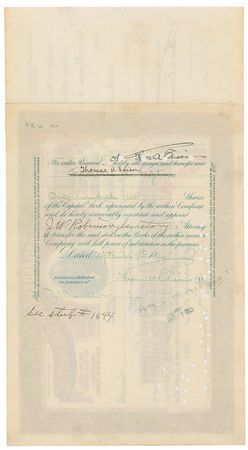 Lot #214 Thomas Edison: Extraordinary triple-signed Edison certificate for his latest innovation - Image 3