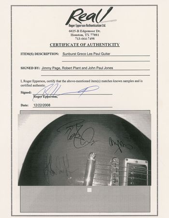 Lot #846 Led Zeppelin: Scarce Zeppelin Les Paul–style guitar - Image 3