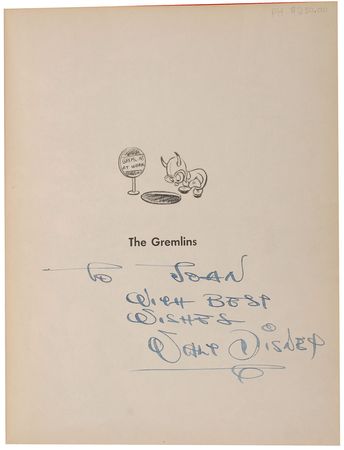 Lot #595 Walt Disney: Rare inscribed first edition for Disney’s abandoned 1943 film - Image 1
