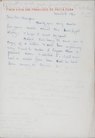 Lot #645 Ernest Hemingway: ?Have written 6500 words,? writes Hemingway,struggling with his final book, The Dangerous Summer - Image 2