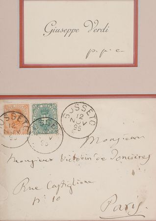 Lot #770 Giuseppe Verdi Envelope and Calling Card - Image 2