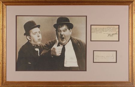 Lot #1061 Laurel and Hardy Typed Letter Signed and Signature - Image 1