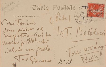 Lot #760 Giacomo Puccini Handwritten Letter Signed - Image 2