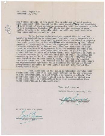 Lot #1040 Errol Flynn Signed Document - Image 2