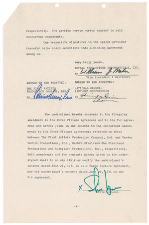 Lot #977 Steve McQueen: McQueen?s interest in a Paul Newman Western - Image 2