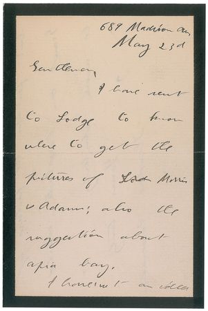 Lot #54 Theodore Roosevelt: Compiling his ‘Hero Tales,’ searching for pictures of “Washington,” “Grant on horseback,” and “Andrew Jackson” - Image 1