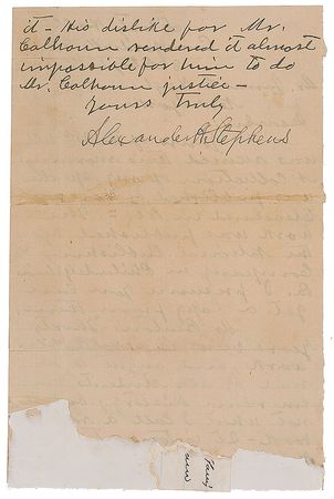 Lot #457 Alexander Stephens Handwritten Letter Signed - Image 2