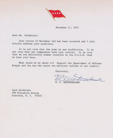 Lot #464 William C. Westmoreland - Image 2