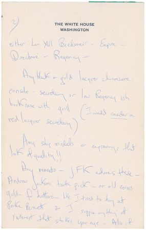 Lot #8005 Jacqueline Kennedy White House Restoration Archive - Image 3
