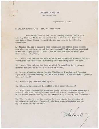 Lot #8005 Jacqueline Kennedy White House Restoration Archive - Image 7