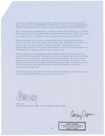 Lot #8113 Johnny Ramone?s Stage-used Rickenbacker Guitar - Image 16