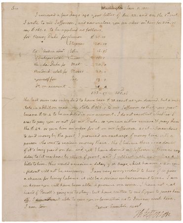 Lot #8019 Thomas Jefferson Autograph Letter Signed - Image 1