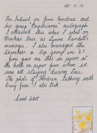 Lot #8112 Jimi Hendrix Autograph Note Signed - Image 4