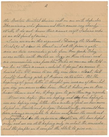 Lot #8092 Bartolomeo Vanzetti Autograph Letter Signed - Image 2