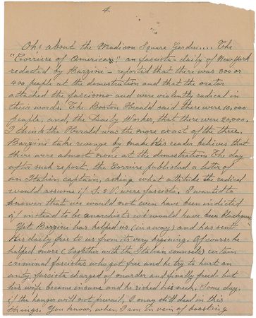 Lot #8092 Bartolomeo Vanzetti Autograph Letter Signed - Image 4