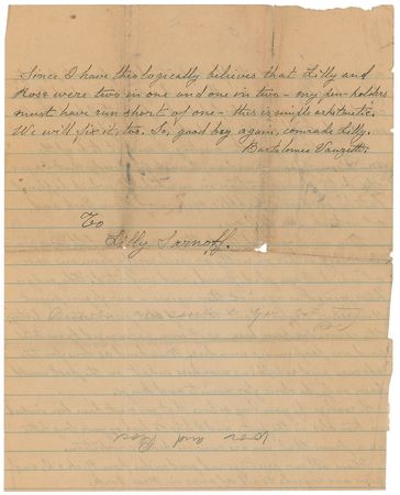 Lot #8092 Bartolomeo Vanzetti Autograph Letter Signed - Image 6