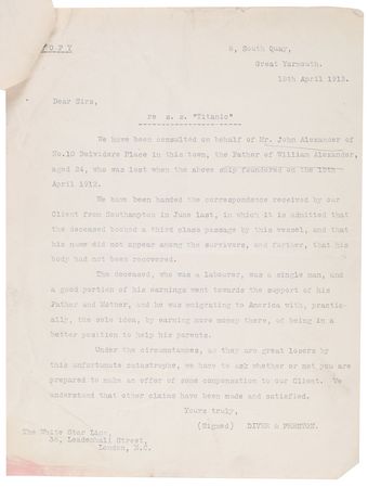 Lot #8056 Titanic Third-Class Passenger Purchase Receipt - Image 8