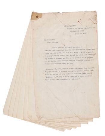Lot #8057  Titanic Navigation Obstruction Report - Image 1