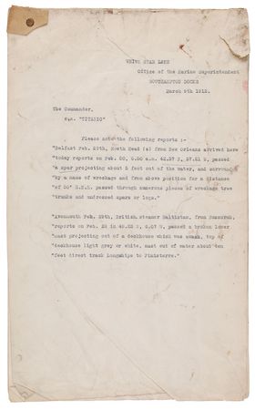 Lot #8057  Titanic Navigation Obstruction Report - Image 3