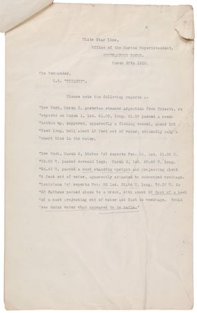 Lot #8057  Titanic Navigation Obstruction Report - Image 5