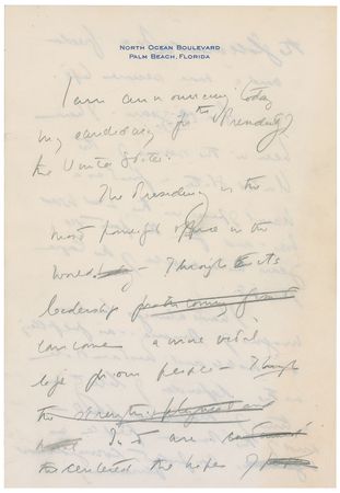 Lot #8007 John F. Kennedy Handwritten Manuscript Announcing His Presidential Candidacy - Image 1