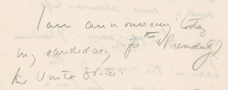 Lot #8007 John F. Kennedy Handwritten Manuscript Announcing His Presidential Candidacy - Image 2