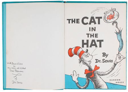 Lot #8106 Dr. Seuss ?Cat in the Hat? Hand-drawn Illustration and Signed Book - Image 2