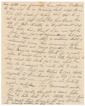 Lot #8089 Wyatt Earp-dictated Letter Penned by His Wife - Image 2