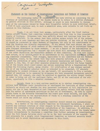 Lot #8006 John F. Kennedy Typed Letter Signed and Statement - Image 2