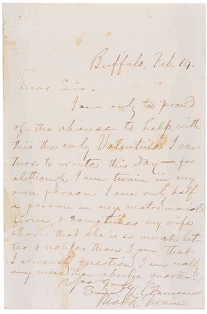 Lot #8077 Samuel L. Clemens Autograph Letter Signed - Image 1