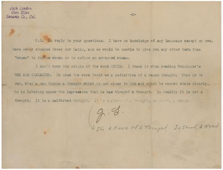 Lot #8080 Jack London Correspondence Archive - Image 5
