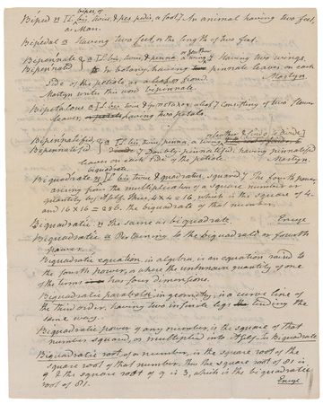 Lot #8075 Noah Webster Handwritten Manuscript - Image 1
