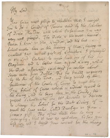 Lot #8074 Jonathan Swift Autograph Letter Signed - Image 1