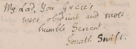 Lot #8074 Jonathan Swift Autograph Letter Signed - Image 3