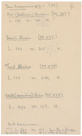 Lot #8069 Howard Carter Handwritten Dimensions - Image 1