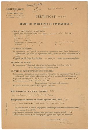 Lot #8067 Marie Curie Signed Document - Image 1