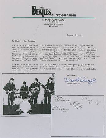 Lot #8110  Beatles Signed Photograph - Image 3