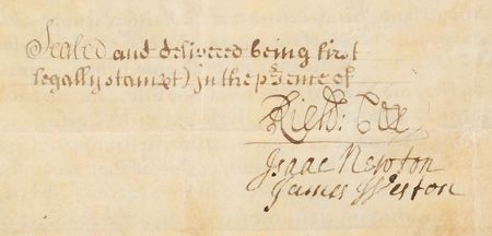 Lot #8065 Isaac Newton Signed Document - Image 2