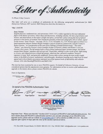 Lot #8065 Isaac Newton Signed Document - Image 4