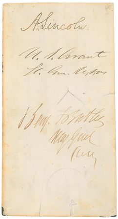 Lot #8026 Abraham Lincoln and US Grant Signed Document - Image 2