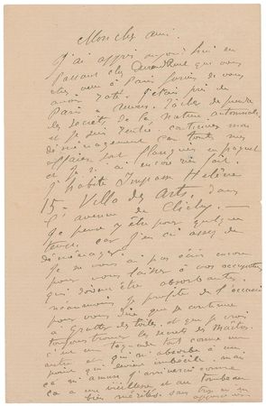 Lot #8079 Pierre-Auguste Renoir Autograph Letter Signed - Image 1