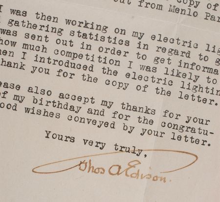 Lot #8068 Thomas Edison Typed Letter Signed - Image 3