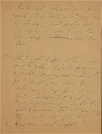 Lot #59 Franklin D. Roosevelt: Remarkable 1931 speech notes addressing agriculture and government assistance for Depression-era New Yorkers, crucial to “help restore that close relationship with its people” - Image 2